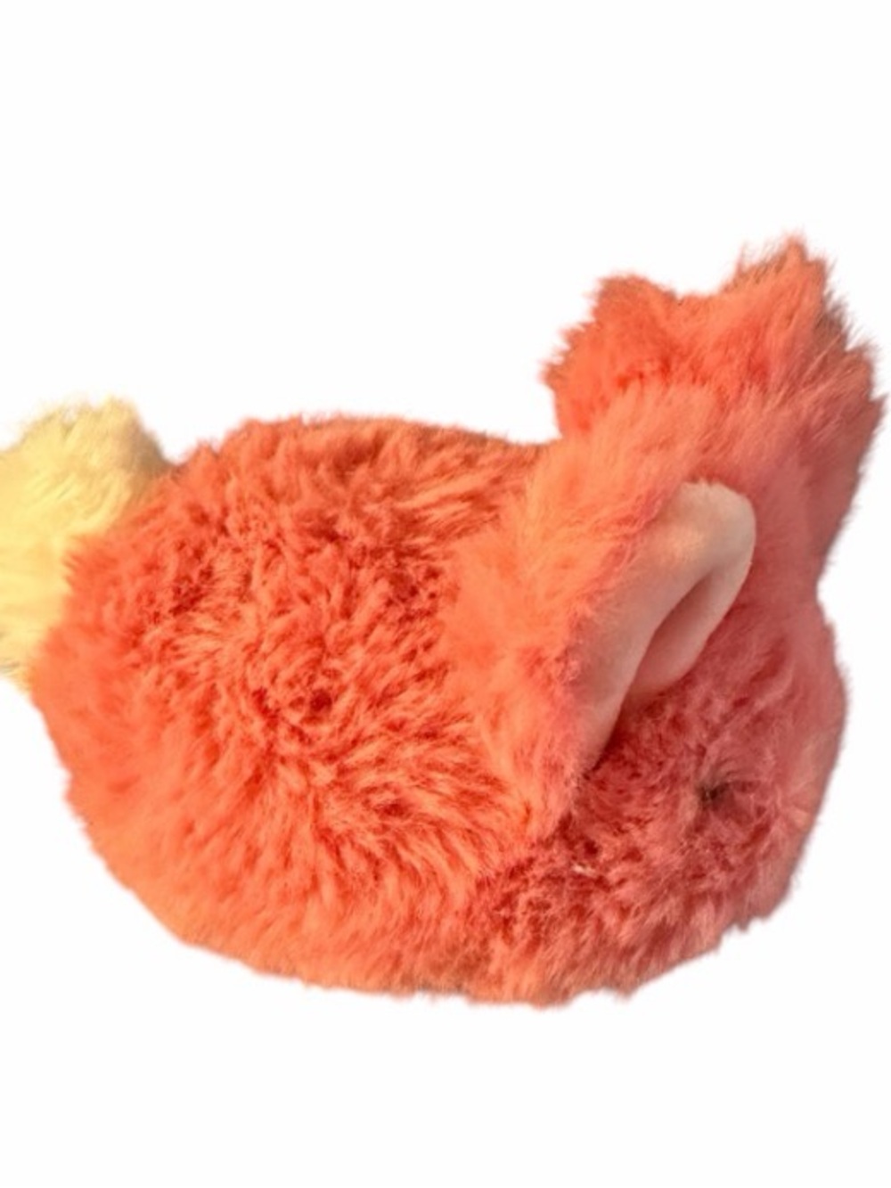 Plush Orange Fuzzy Animal Head Plush Toy - Soft Cuddly Companion